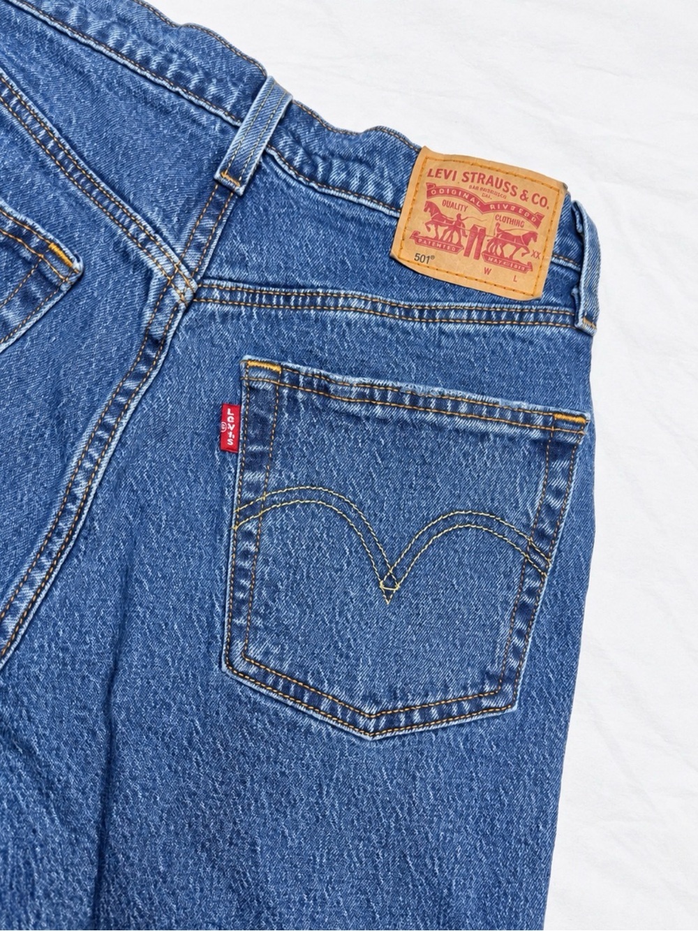 Vintage Levi’s 501 Light Wash Jeans Button Fly Straight Leg Classic Denim